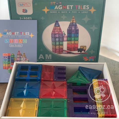 Jeu de tuiles magnétiques 108 pièces - Entièrement magnétique