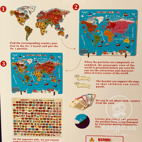 Carte du monde magnétique - Casse-tête